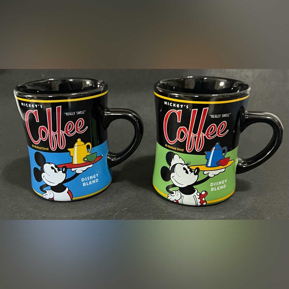 Disney Perks Mickey & Minnie Really Swell Blend" Coffee Ceramic Diner Mug Cups